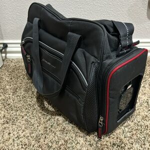 Eddie Bauer Gray Messenger Style Diaper Bag - Like New!